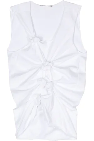 Gauchere Gathered-detail cotton tank top