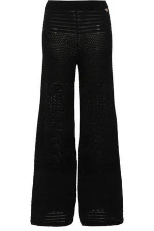 Twin-Set Pointelle-knit palazzo pants