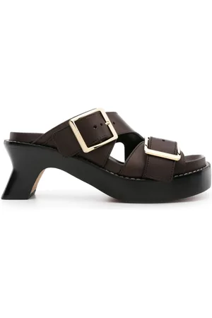 Loewe 70mm buckled leather mules