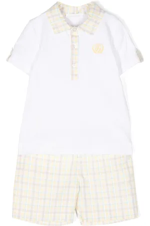 PATACHOU Checked seersucker shorts set