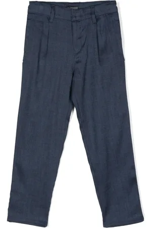 Emporio Armani Linen-blend straight-leg trousers