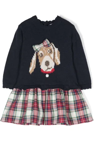 PATACHOU Tartan-check detail dress