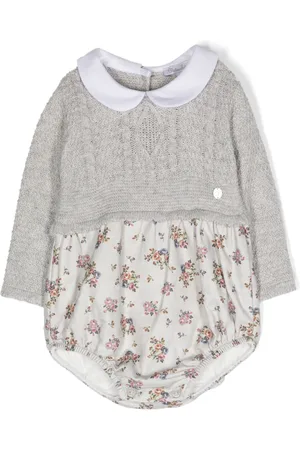 PATACHOU Floral-print cable-knit bodysuit