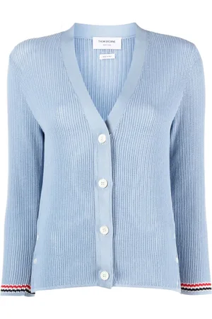 Thom Browne Pointelle-knit RWB stripe cardigan