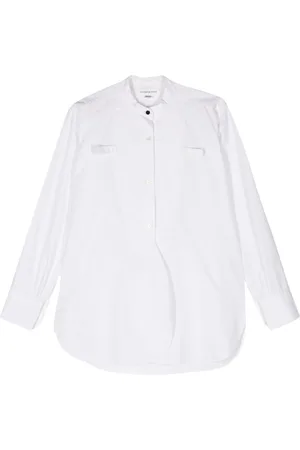 Victoria Beckham Band-collar twill shirt
