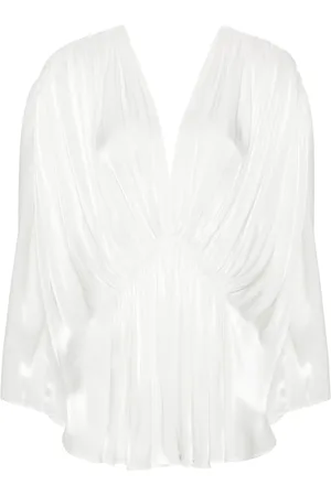 GENNY Draped lamé blouse