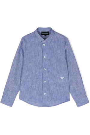 Emporio Armani Logo-embroidered cotton-blend shirt