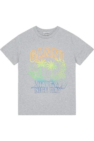 Ganni Logo-print cotton T-shirt