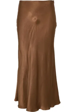 MANURI Sunny satin midi skirt