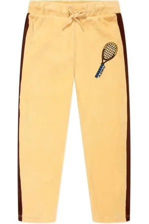 Mini Rodini Embroidered-logo organic cotton trousers