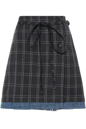 OUR LEGACY Sarong check-pattern skirt