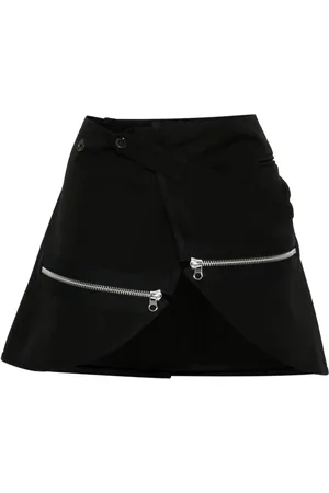Courrèges Wrap-design cotton skirt