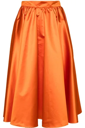 Patou Satin flared midi skirt