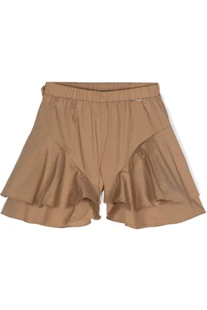 Twin-Set Logo-lettering ruffled shorts