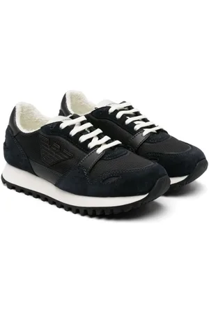 Emporio Armani Eagle-patch mesh sneakers