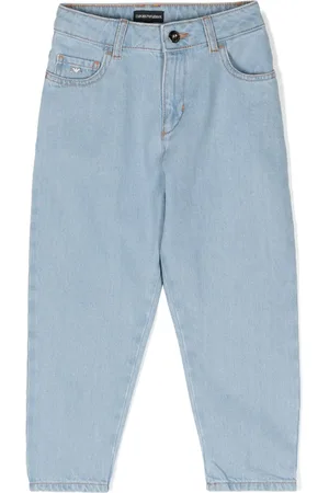 Emporio Armani Logo-plaque tapered-leg jeans