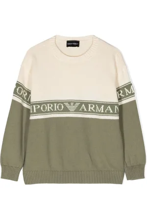 Emporio Armani Logo-intarsia cotton jumper