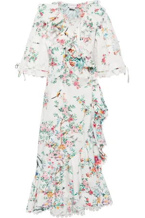 Camilla Floral-print midi dress