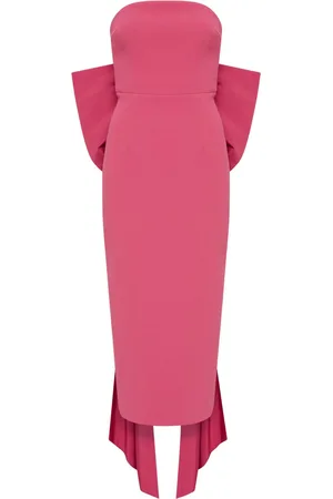 Rebecca Vallance Anais oversize-bow strapless midi dress