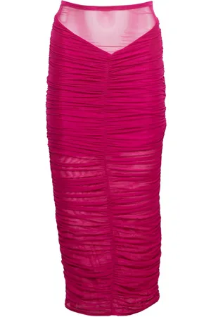 FLEUR DU MAL Ruched midi skirt