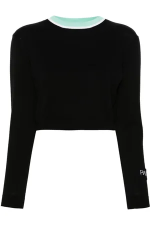 Patou Logo-patch cropped jumper
