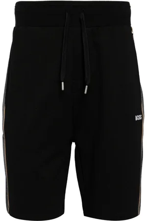 HUGO BOSS Side-stripe logo-embroidered track shorts