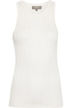 N.PEAL Round-neck ribbed-knit tank top