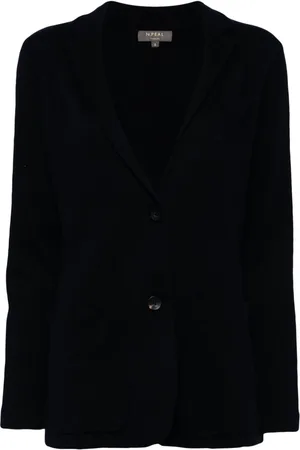 N.PEAL Single-breasted fine-knit blazer