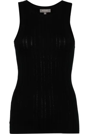 N.PEAL Round-neck ribbed-knit tank top