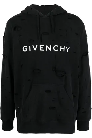 Givenchy Distressed-effect drawstring hoodie