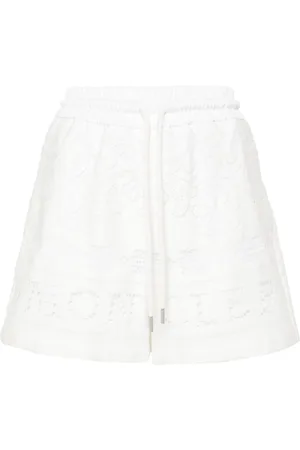 Moncler Perforated-logo lace shorts
