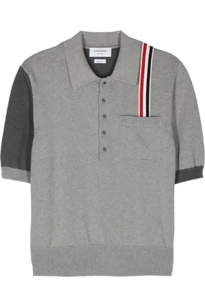 Thom Browne RWB-stripe knitted polo shirt