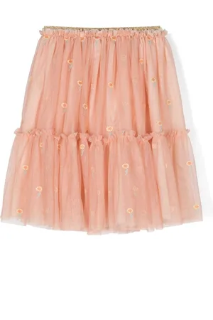 Stella McCartney Floral-embroidery tulle skirt