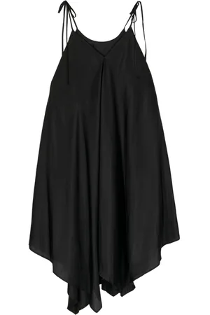 Shanshan Ruan Spaghetti strap asymmetric silk dress