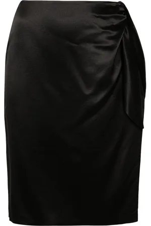 Saint Laurent Knot-detailing silk skirt