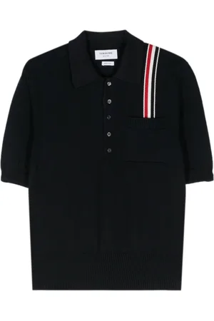 Thom Browne RWB-stripe knitted polo shirt