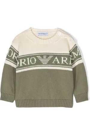 Emporio Armani Logo-intarsia cotton jumper