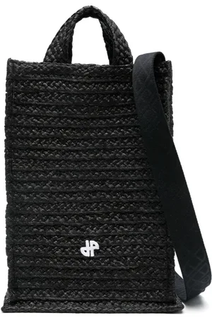 Patou Vertical JP raffia tote bag