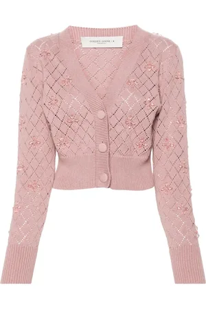Golden Goose Bead-embellished pointelle-knit cardigan