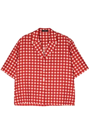 Joseph Short-sleeve gingham-print shirt