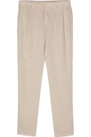 Boglioli Pressed-crease linen trousers