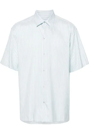 Lanvin Pinstriped press-stud shirt