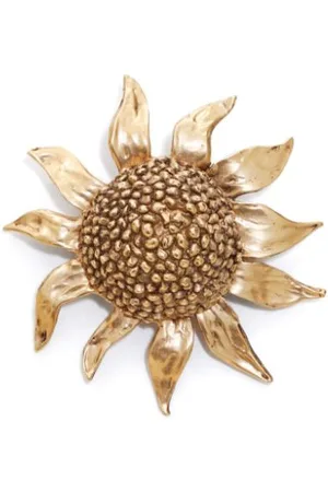Saint Laurent Sunflower-motif textured brooch
