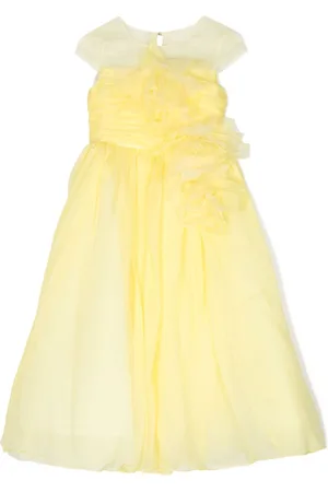 Marchesa Notte Flower-embellished crepe dress