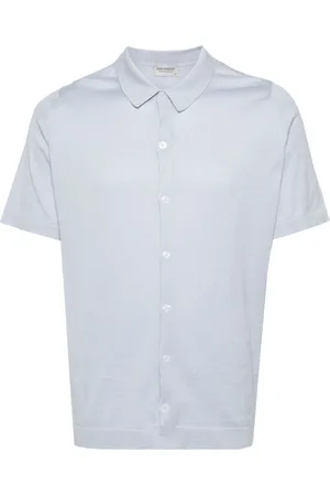 JOHN SMEDLEY Fine-knit short-sleeved shirt