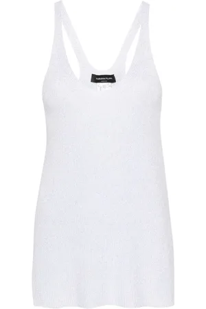 Fabiana Filippi Metallic-threading knitted top
