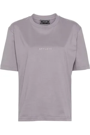 Styland Glitter-detail cotton T-shirt