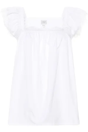 Giambattista Valli Lace-trim poplin blouse