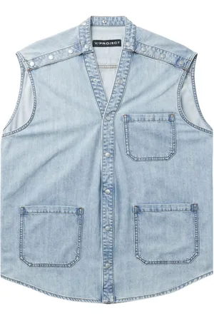 Y / PROJECT Patch pocket detailing denim vest