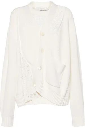 Feng Chen Wang Open-knit layered cotton cardigan